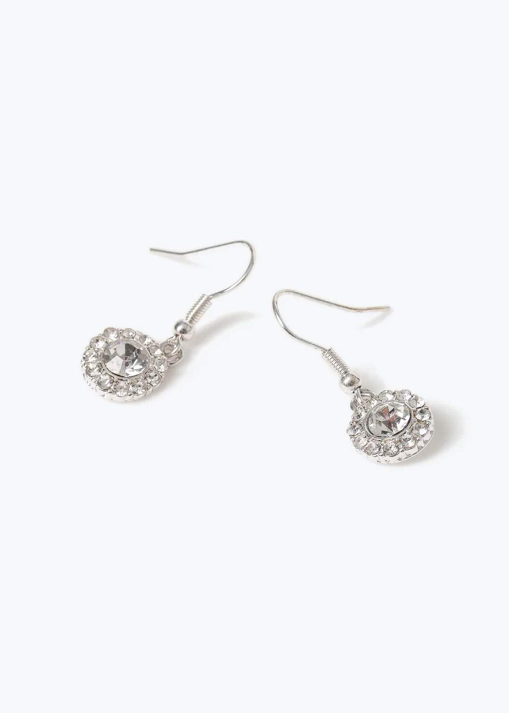 Muse Silver Pave Rhinestone Earrings - One Size Image 2