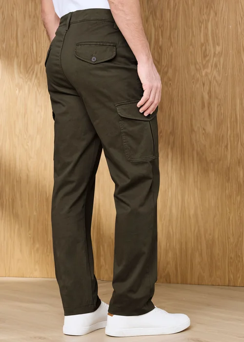 Cotton Traders Dark Khaki Signature Stretch Cargo Trousers - 44/L29 Image 3