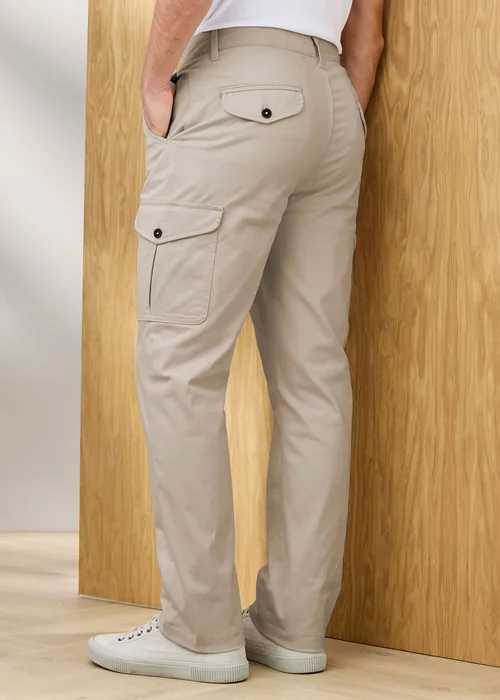 Cotton Traders Pale Stone Signature Stretch Cargo Trousers - 32/L29 Image 3