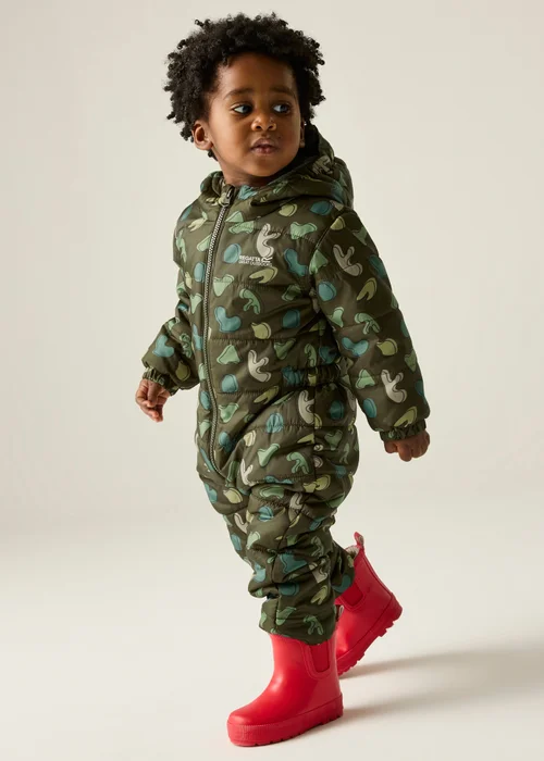 Regatta Khaki Penrose Waterproof Puddlesuit (6-72 months) - 1-1.5 Yrs Image 1