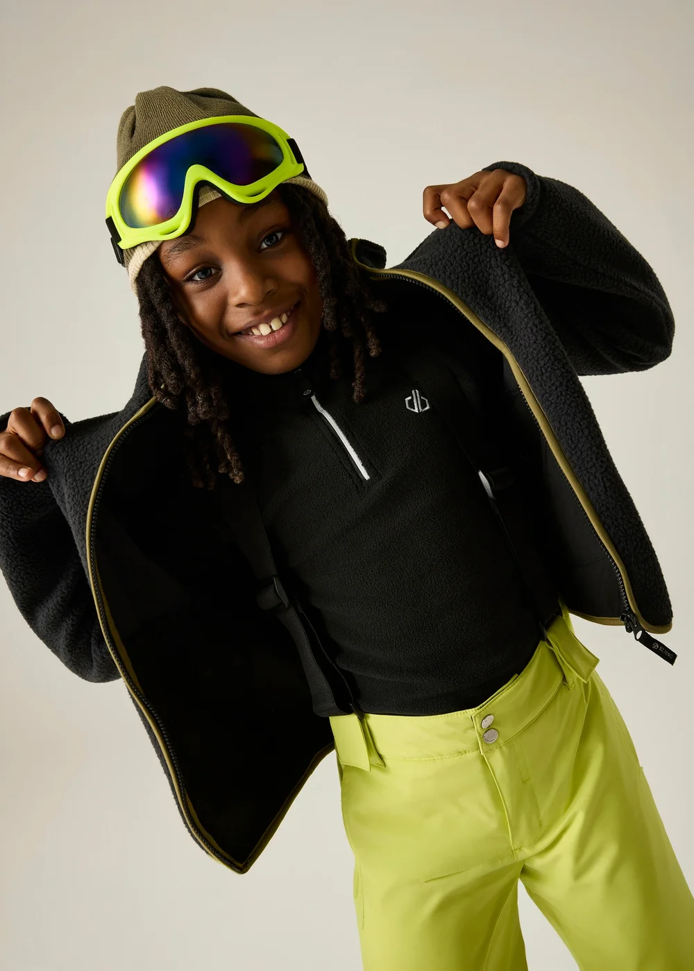 Dare 2b Black/Green Zesty II Soft Fleece (3-13 years) - 3-4 Yrs Image 4