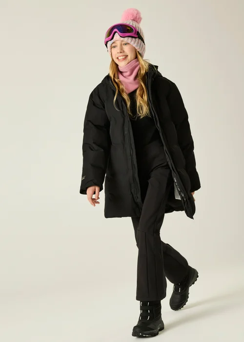 Dare 2b Black Kids Wander Waterproof Jacket (3-13 years) - 9-10 Yrs Image 3