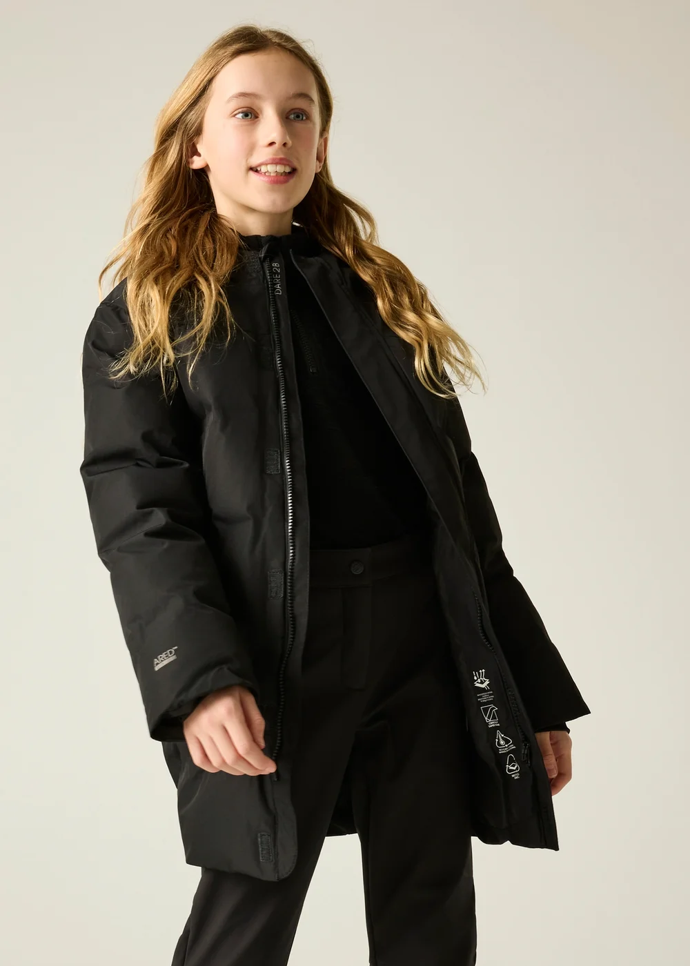 Dare 2b Black Kids Wander Waterproof Jacket (3-13 years) - 9-10 Yrs Image 1