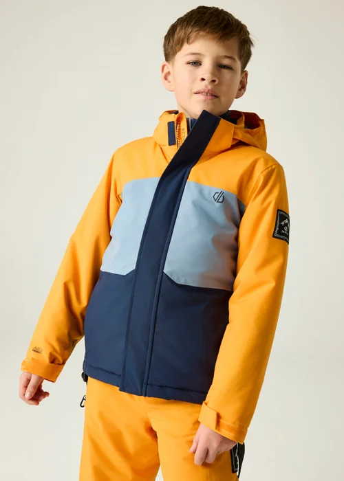 Dare 2b Navy / Orange Send It II Waterproof Jacket (3-13 years) - 3-4 Yrs Image 1