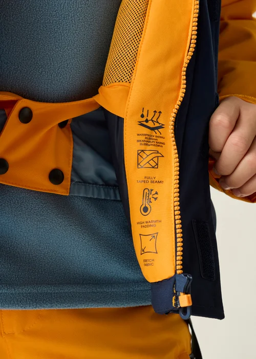 Dare 2b Navy / Orange Send It II Waterproof Jacket (3-13 years) - 3-4 Yrs Image 4