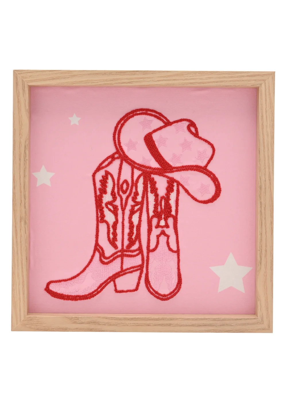 The Feel Good Club Pink Cowgirl Tufted Boot & Disco Print Wall Arts Set of 2 - One Size Image 2