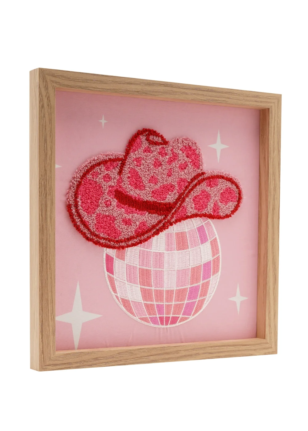 The Feel Good Club Pink Cowgirl Tufted Boot & Disco Print Wall Arts Set of 2 - One Size Image 3