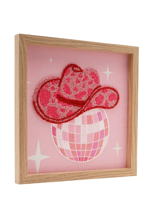The Feel Good Club Pink Cowgirl Tufted Boot & Disco Print Wall Arts Set of 2 - One Size Image 3
