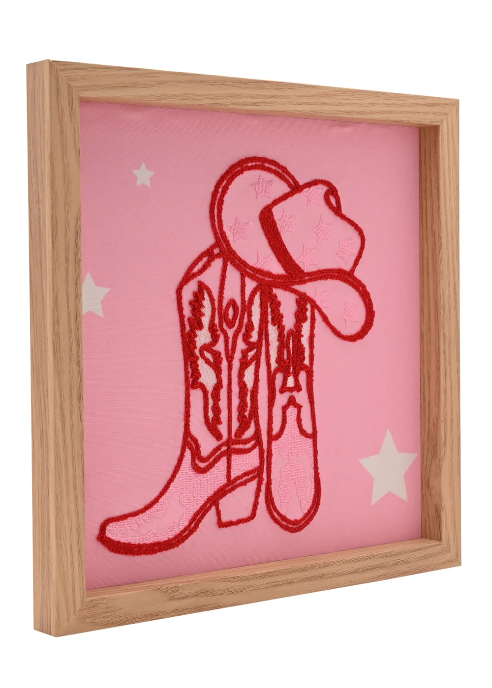 The Feel Good Club Pink Cowgirl Tufted Boot & Disco Print Wall Arts Set of 2 - One Size Image 4