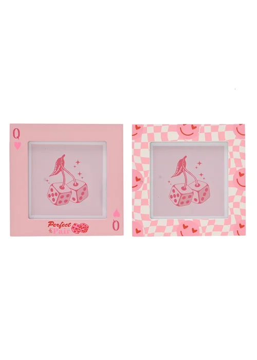 The Feel Good Club Pink Frames Smile & Perfect Pair Set of 2 (4"x 4") - One Size Image 1