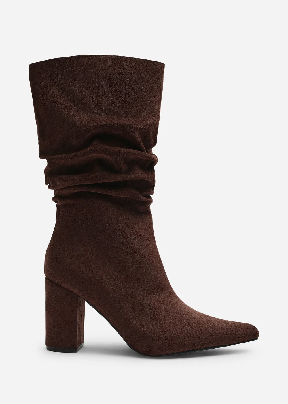 Where's That From Lilyana Brown Ruched Heeled Calf Boot - Size 7 Image 1