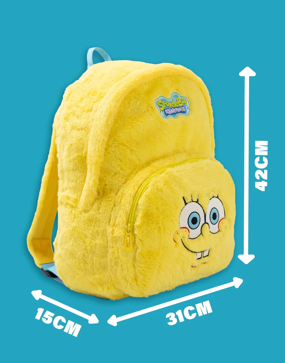 SpongeBob SquarePants Unisex Kids Yellow Furry Face Backpack (One Size) - One Size Image 3
