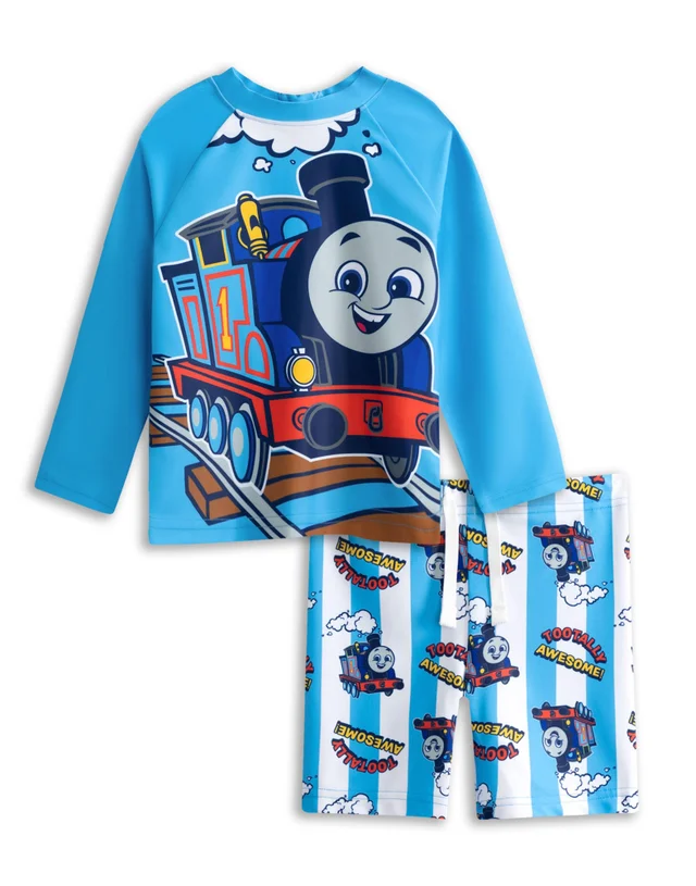 Vanilla Underground Thomas & Friends Boys Blue Totally Awesome 2 Piece Swim Set (18 Months - 6 Years)