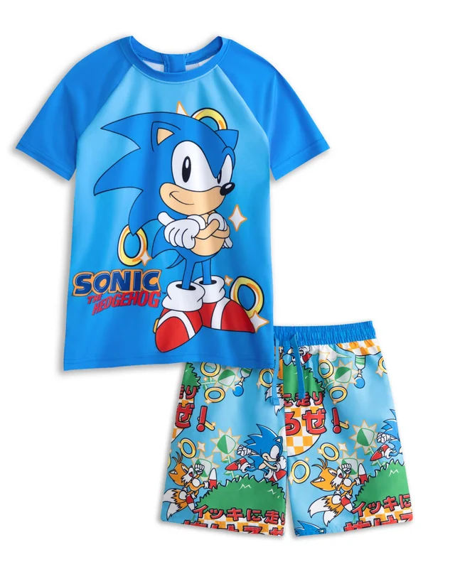 Vanilla Underground Sonic The Hedgehog Boys Blue Gamer 2 Piece Swim Set (4-14 Years)