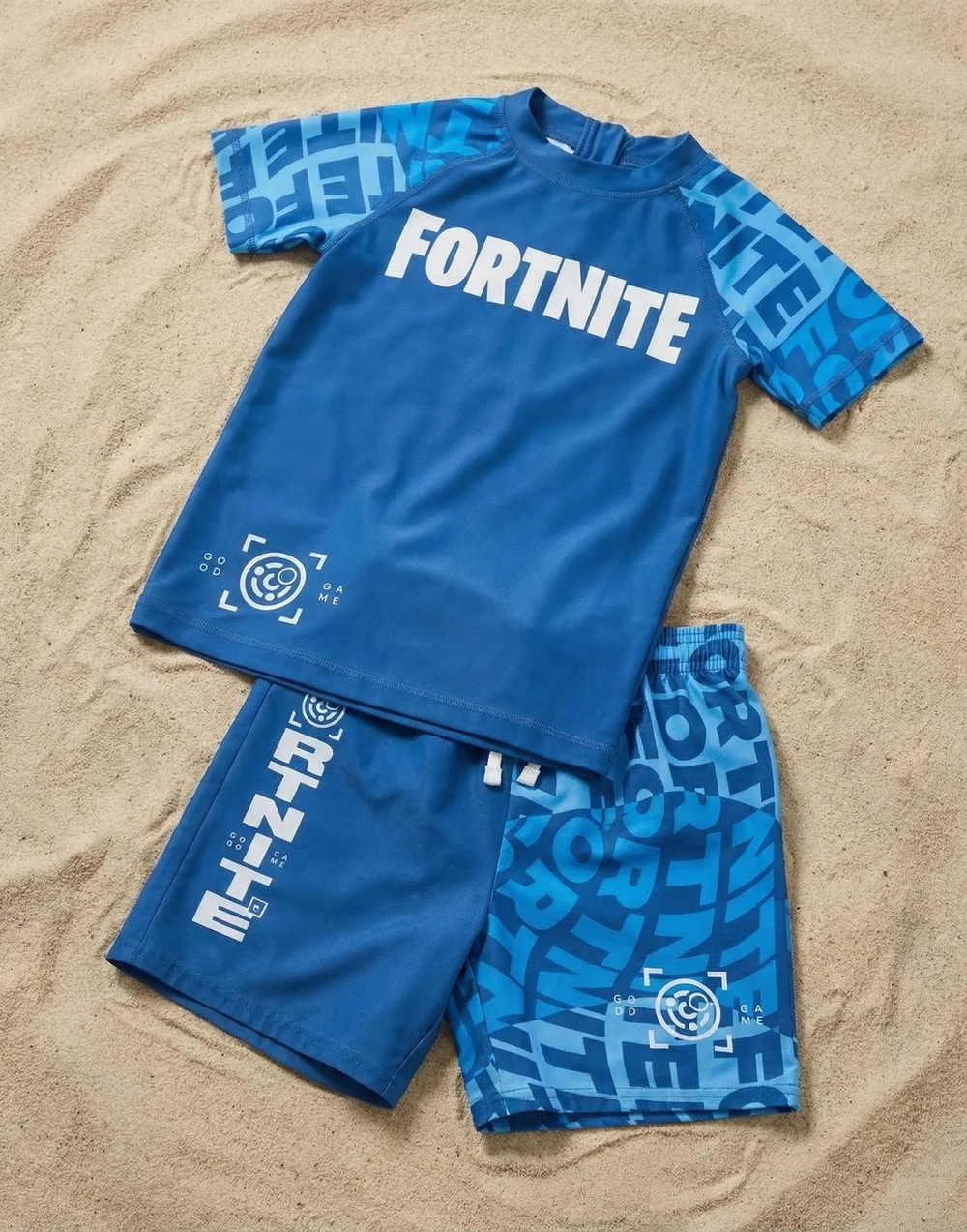 Vanilla Underground Fortnite Boys Blue Logo 2 Piece Swim Set (5-14 Years) - 13-14 Yrs Image 3