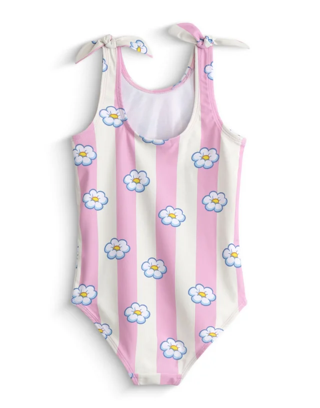 Vanilla Underground Paw Patrol Girls Pink Skye Flowers 1 Piece Swimming Costume (2-7 Years)