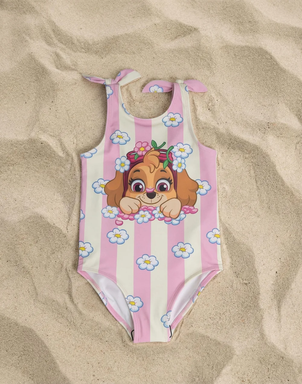 Vanilla Underground Paw Patrol Girls Pink Skye Flowers 1 Piece Swimming Costume (2-7 Years) - 2-3 Yrs Image 4