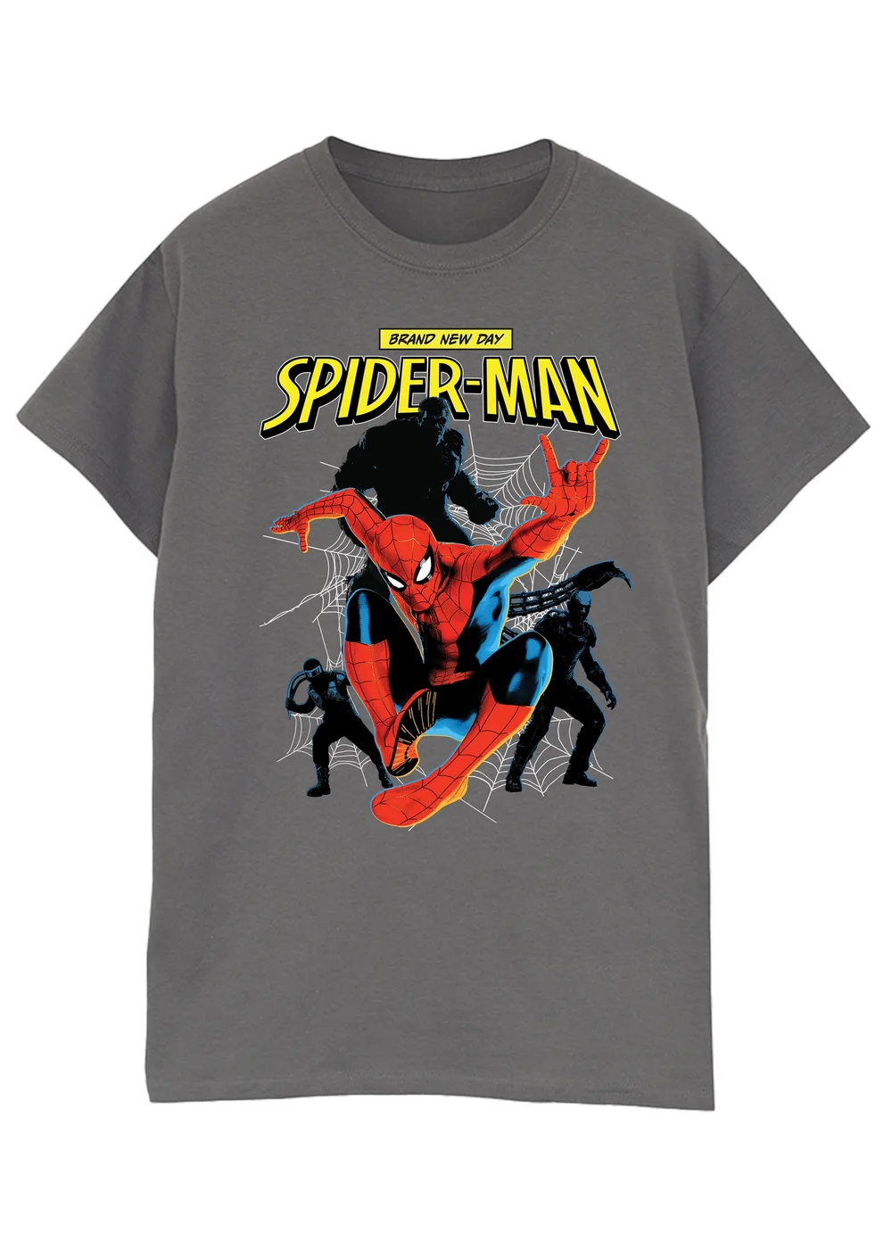 Spiral Galaxy Marvel Spider-Man Brand New Day Jump Charcoal Graphic T-Shirt - S Image 1