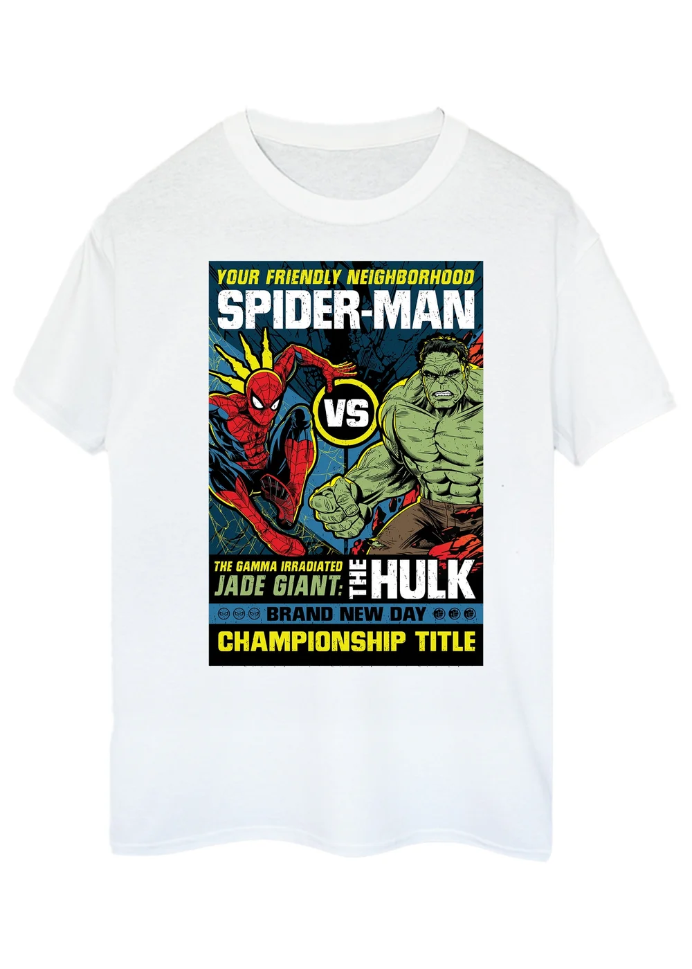 Spiral Galaxy Marvel Spider-Man Brand New Day Hulk Cover White Graphic T-Shirt - 3XL Image 1