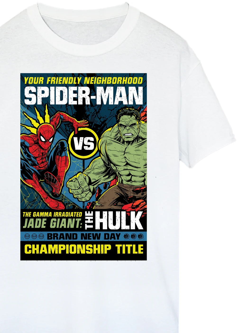 Spiral Galaxy Marvel Spider-Man Brand New Day Hulk Cover White Graphic T-Shirt - 3XL Image 2