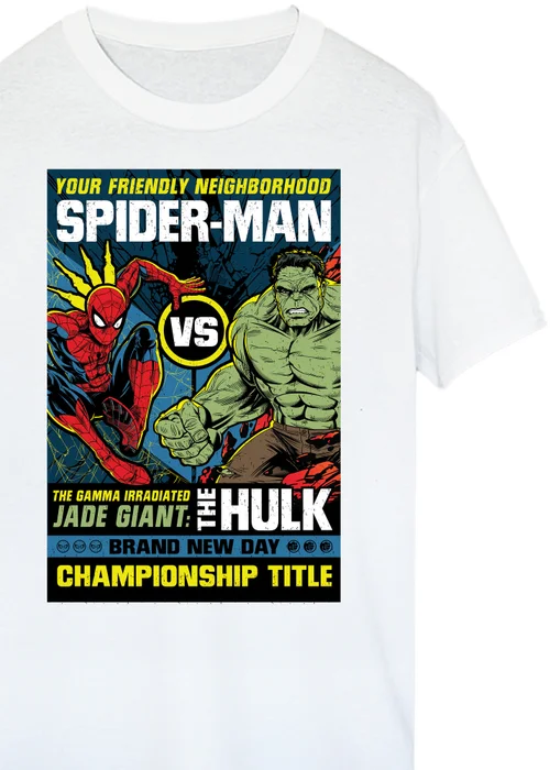 Spiral Galaxy Marvel Spider-Man Brand New Day Hulk Cover White Graphic T-Shirt - 3XL Image 2