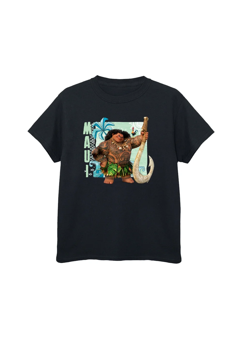 Ada & Ted Disney Moana Maui Boys Black Graphic T-Shirt (3-13 Years) - 12-13 yrs Image 1