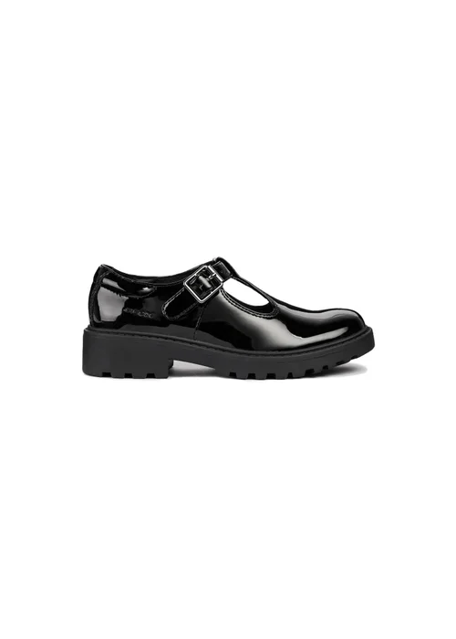 Geox Black Patent Girls J Casey G. E Buckle Shoe (Younger 13 - Older 5) - 5 Image 1