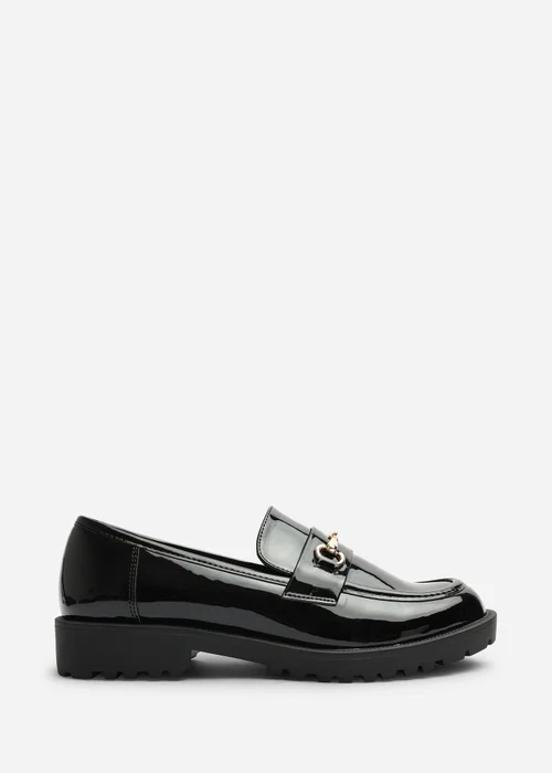 Where's That From Aadhya Black Chunky Snaffle Trim Detail Loafers - 7 Image 1