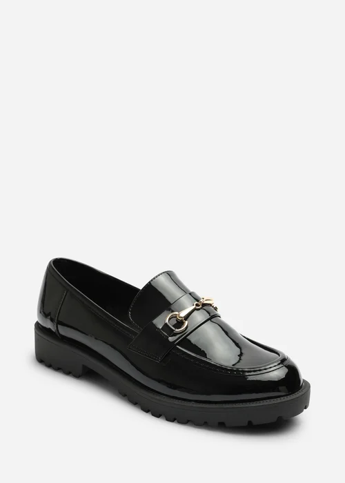 Where's That From Aadhya Black Chunky Snaffle Trim Detail Loafers - 7 Image 3