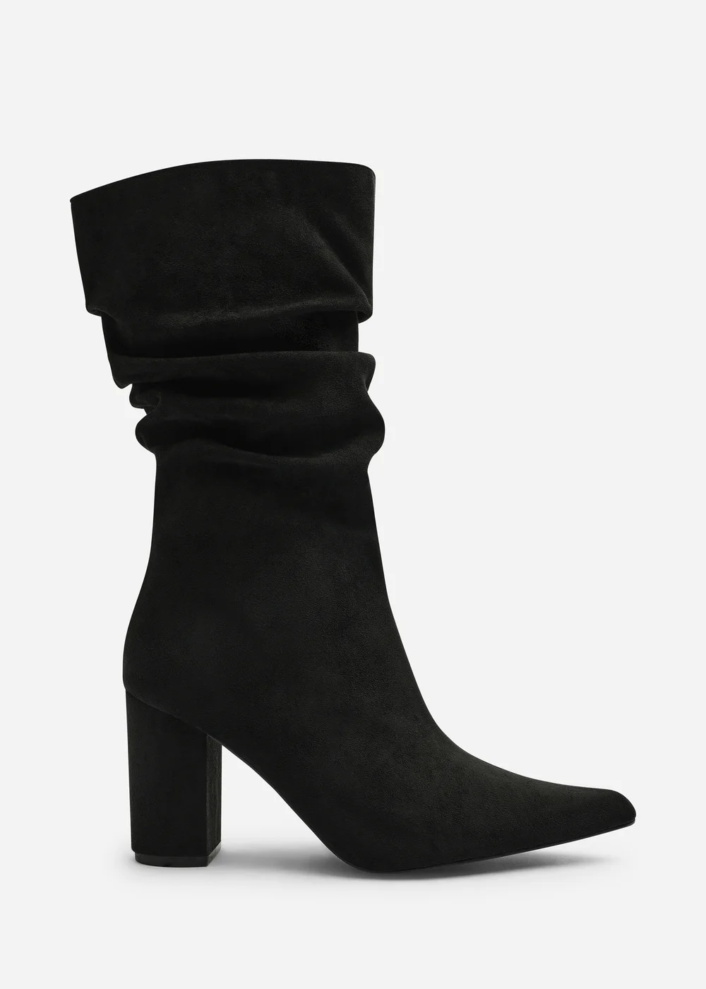 Where's That From Lilyana Black Ruched Heeled Calf Boot - Size 7 Image 1