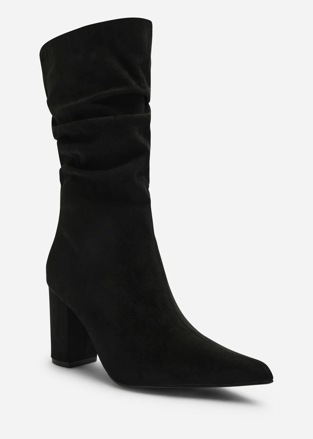 Where's That From Lilyana Black Ruched Heeled Calf Boot - Size 7 Image 2