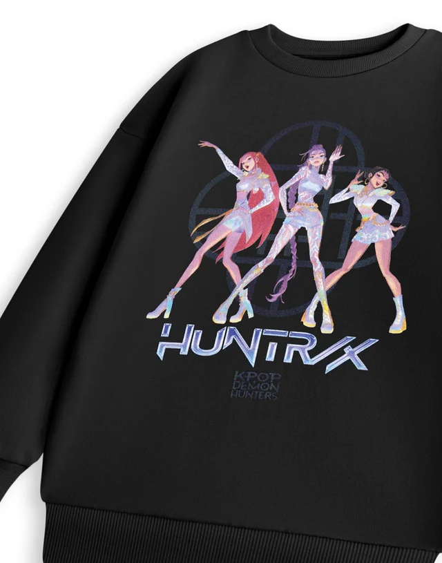 KPop Demon Hunters Girls Black Huntrix Sweatshirt (5-14 Years)