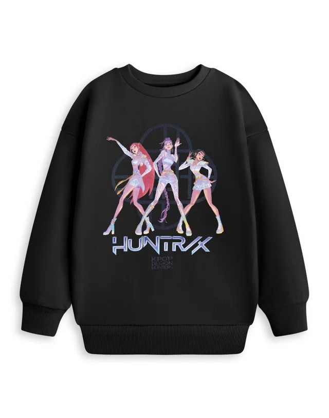 KPop Demon Hunters Girls Black Huntrix Sweatshirt (5-14 Years)