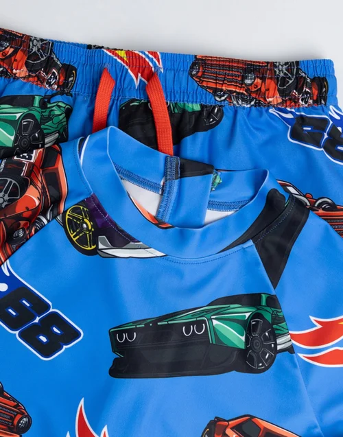 Vanilla Underground Hot Wheels Boys Blue Model Cars 2 Piece Swim Set (3-12 Years) - 11-12 Yrs Image 5