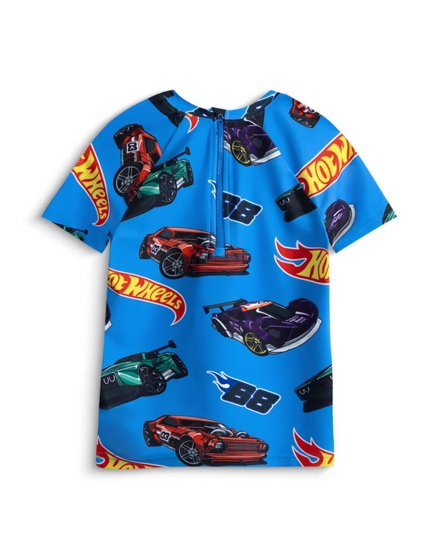 Vanilla Underground Hot Wheels Boys Blue Model Cars 2 Piece Swim Set (3-12 Years)