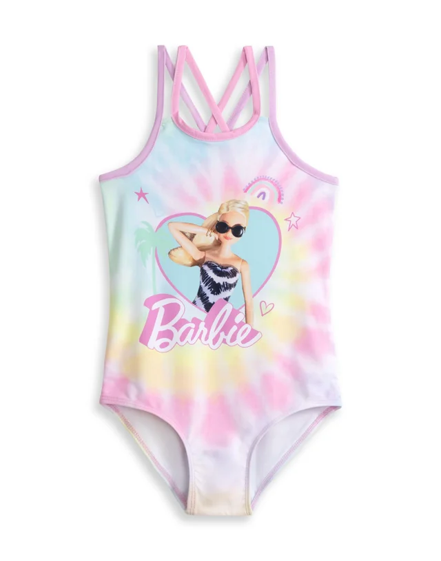 Vanilla Underground Barbie Girls Multicoloured Barbie Doll 1 Piece Swimming Costume (3-12 Years)