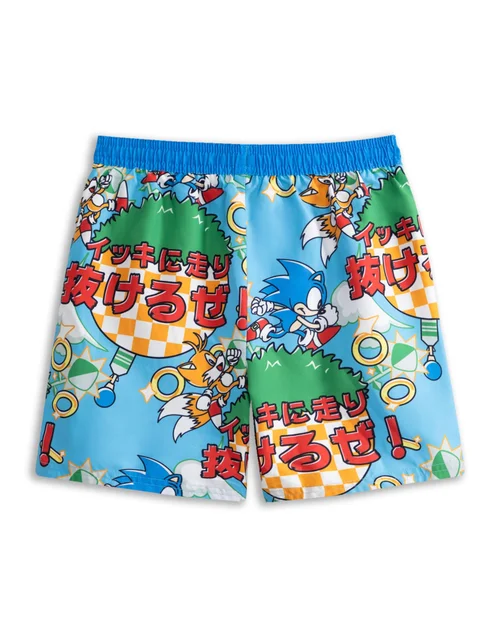 Vanilla Underground Sonic The Hedgehog Boys Blue Run Swim Shorts (4-14 Years) - 5-6 Yrs Image 2