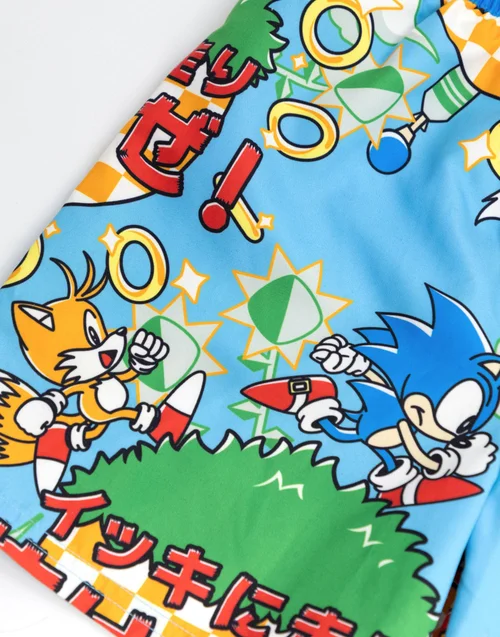 Vanilla Underground Sonic The Hedgehog Boys Blue Run Swim Shorts (4-14 Years) - 5-6 Yrs Image 5
