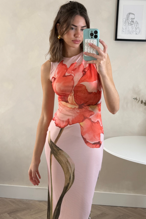Style Cheat Pink Placement Floral Maxi Dress - 10 Image 2