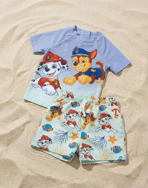 Vanilla Underground Paw Patrol Boys Blue Underwater Pups 2 Piece Swim Set (2-7 Years) - 3-4 Yrs Image 5