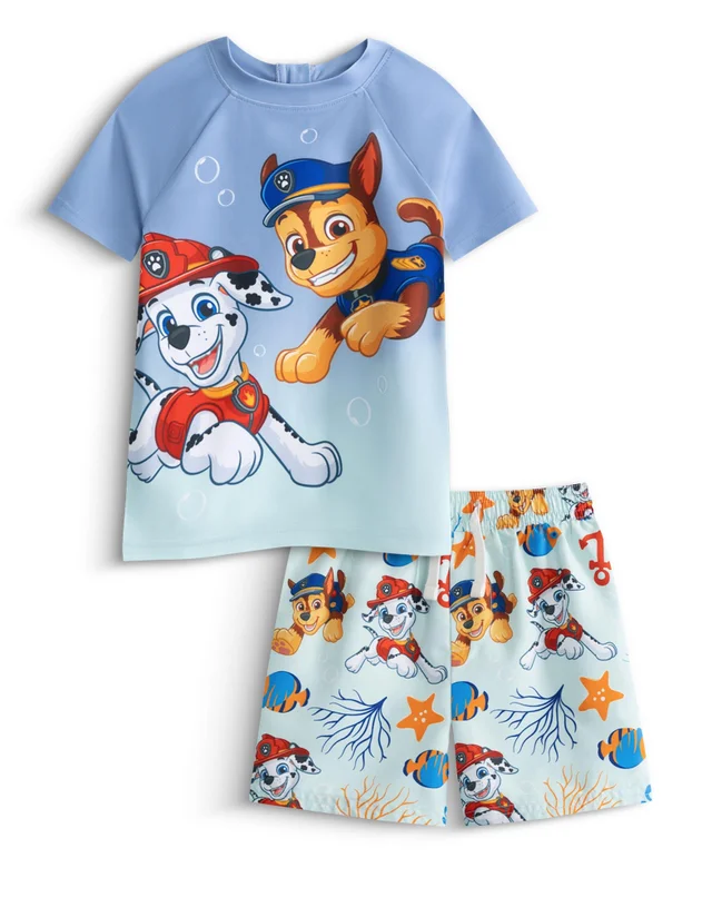 Vanilla Underground Paw Patrol Boys Blue Underwater Pups 2 Piece Swim Set (2-7 Years)