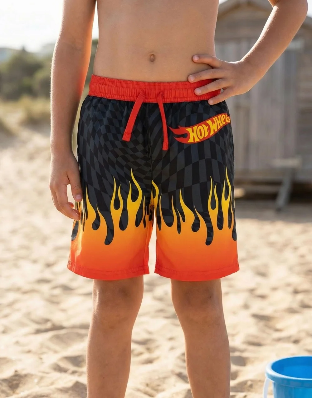 Vanilla Underground Hot Wheels Boys Red Flame Short Swim Shorts (3-12 Years) - 11-12 Yrs Image 4