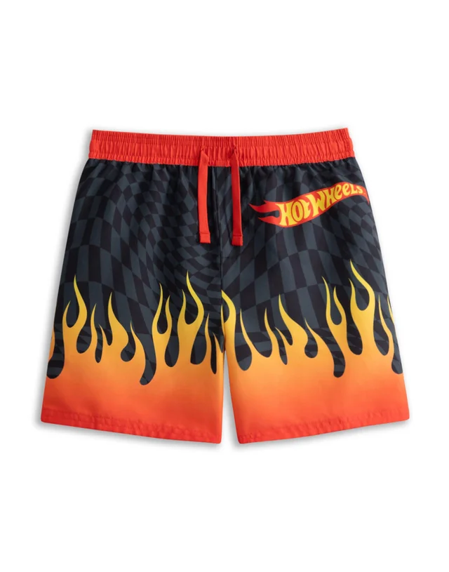 Vanilla Underground Hot Wheels Boys Red Flame Short Swim Shorts (3-12 Years)