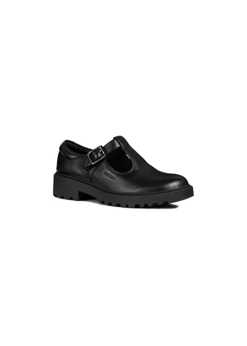 Geox Black Girls J Casey G. E Buckle Shoe (Younger 10 - 12.5) - 10 Infants Image 2