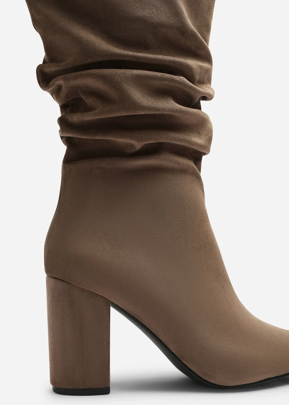 Where's That From Lilyana Taupe Ruched Heeled Calf Boot - Size 8 Image 4