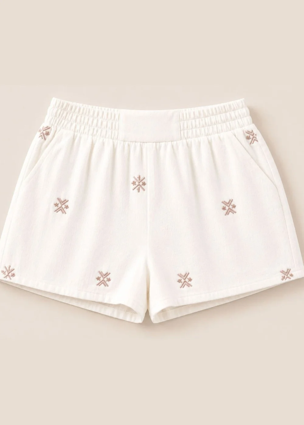 Little Mistress White Embroidered Cotton Shorts - 12 Image 4