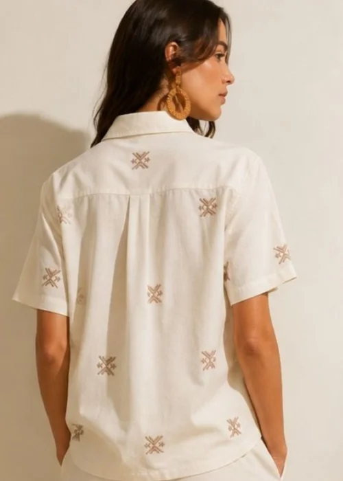 Little Mistress White Embroidered Cotton Shirt - 10 Image 2
