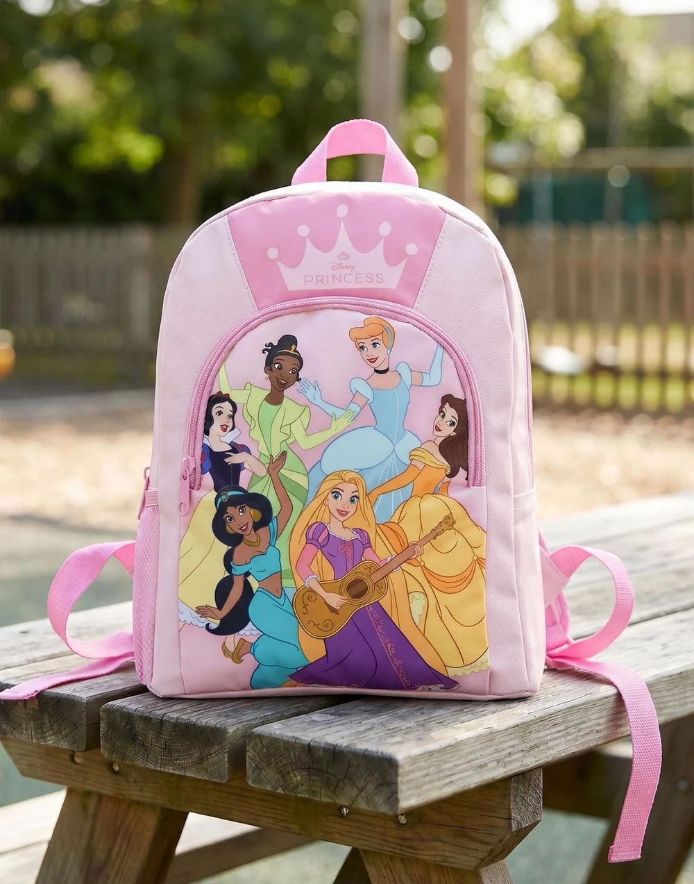 Disney Princess Girls Pink Crown Backpack (One Size) - One Size Image 1