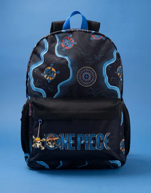 One Piece Unisex Kids Black Skull Map Backpack (One Size) - One Size Image 4
