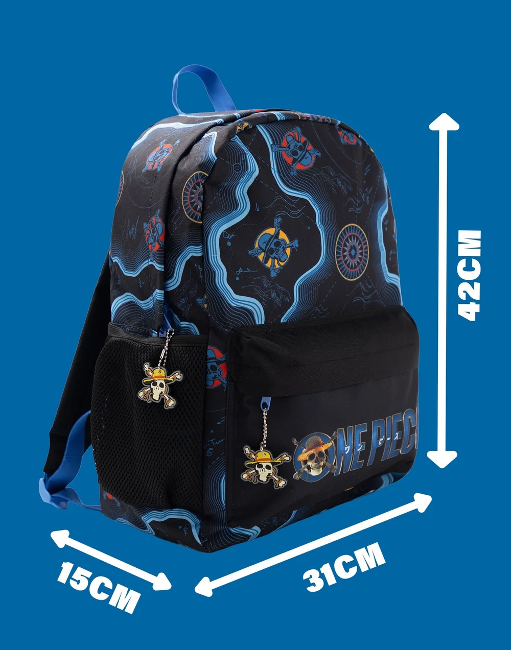 One Piece Unisex Kids Black Skull Map Backpack (One Size) - One Size Image 6